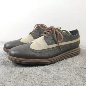 Cole Haan Original Grand Mens 11.5 Shoes Wingtip Derby Oxfords Leather Brown Tan