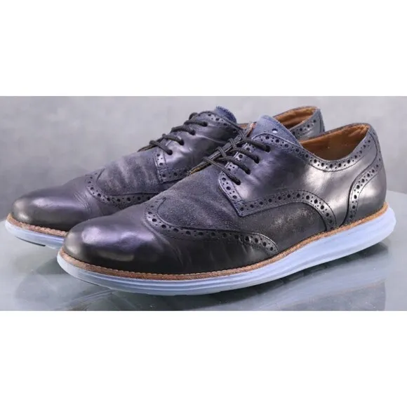 Cole Haan Original Grand Men's Wingtip Oxfords Dress Shoes Size 10.5 Blue C13198