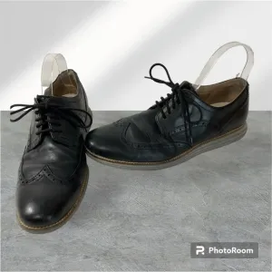Cole Haan Original Grand OS Shortwing Wingtip Black Leather Oxfords Mens 11.5