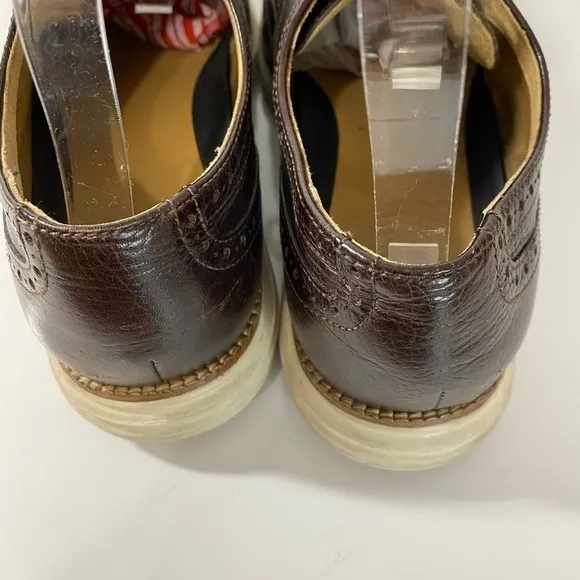 Cole Haan Original Grand OS Shortwing Wingtip Brown Leather Oxfords Mens 11.5