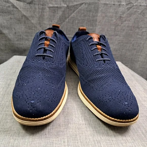 Cole Haan Original Grand Shoes Stitchlite Wingtip Blue Oxfords Mens Sz 11.5