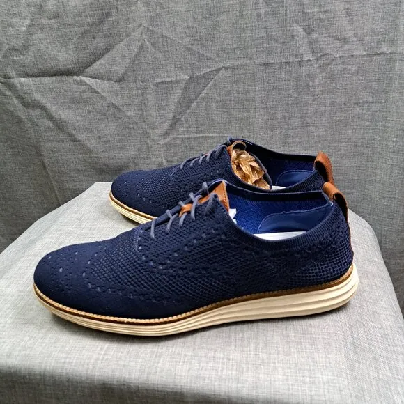 Cole Haan Original Grand Shoes Stitchlite Wingtip Blue Oxfords Mens Sz 11.5