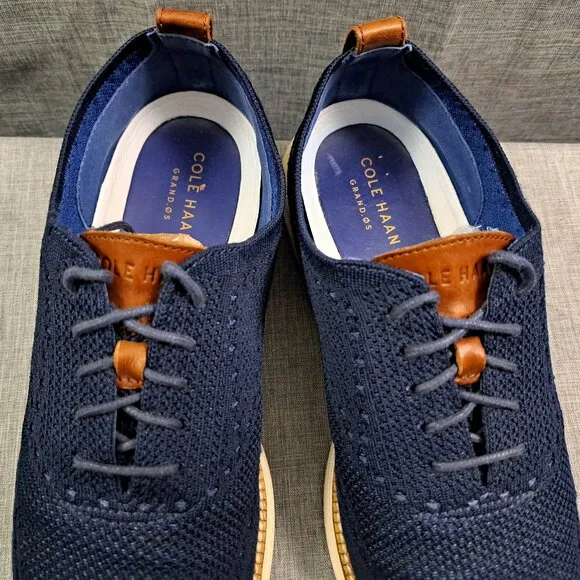 Cole Haan Original Grand Shoes Stitchlite Wingtip Blue Oxfords Mens Sz 11.5