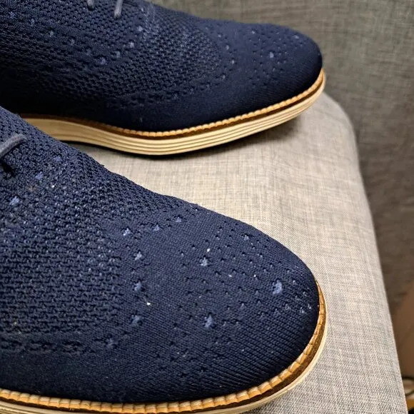 Cole Haan Original Grand Shoes Stitchlite Wingtip Blue Oxfords Mens Sz 11.5