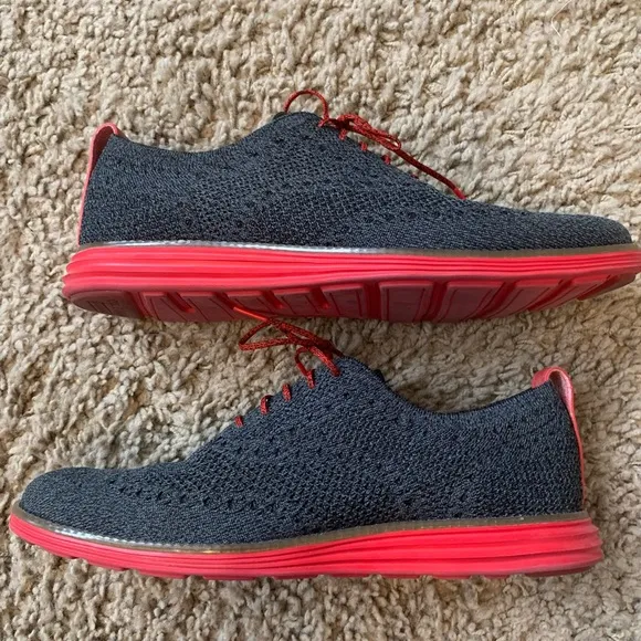 Cole Haan Original Grand Stitchlite Wingtip Oxfords Mens Size 10.5 Red/Black