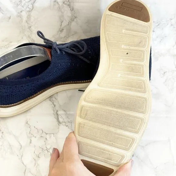 COLE HAAN Original Grand Stitchlite Wingtip Oxfords Navy Blue 8