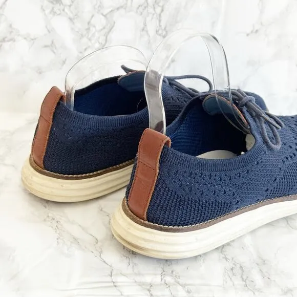 COLE HAAN Original Grand Stitchlite Wingtip Oxfords Navy Blue 8