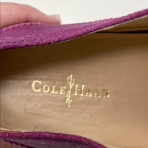 Cole Haan Oxford Lace Ups Alisa Purple &amp; Red Brogue Half Wingtip Size 8.5