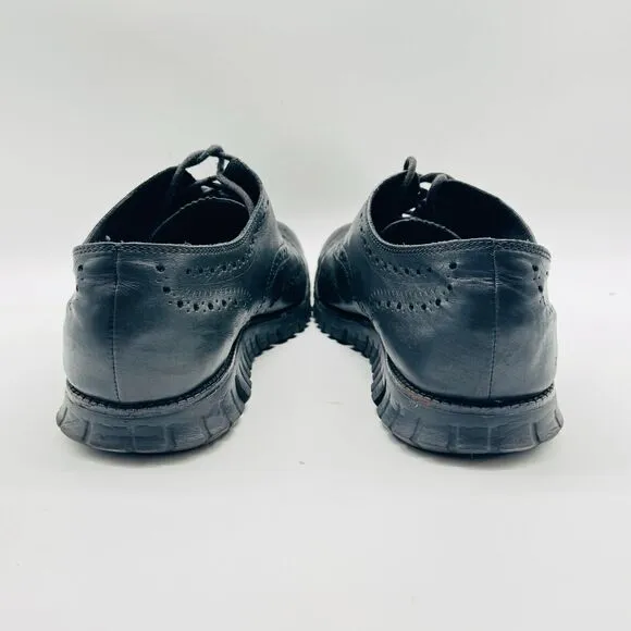 Cole Haan Oxfords Mens 11.5 Black Leather Original Grand Casual Wingtip Shoes