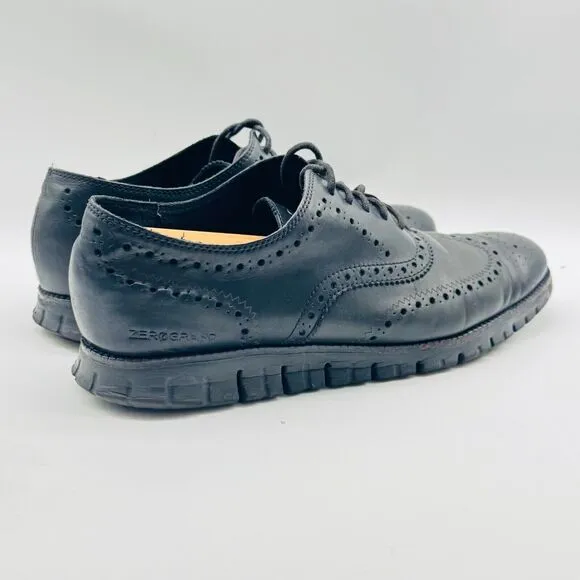 Cole Haan Oxfords Mens 11.5 Black Leather Original Grand Casual Wingtip Shoes