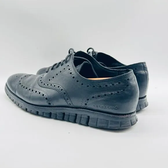Cole Haan Oxfords Mens 11.5 Black Leather Original Grand Casual Wingtip Shoes