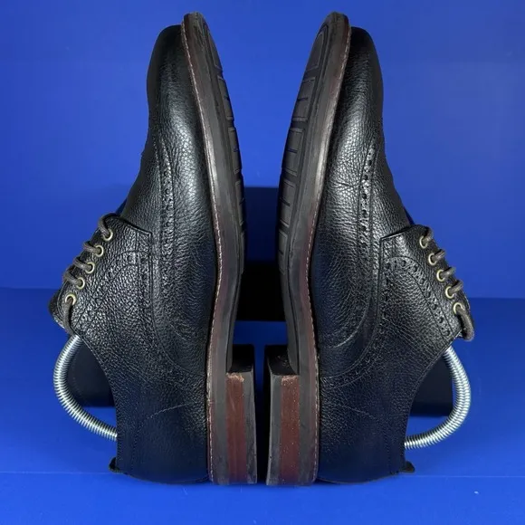 Cole Haan Oxfords Men's 8 M Black Pebbled Leather Watson Wingtip Dress Shoes