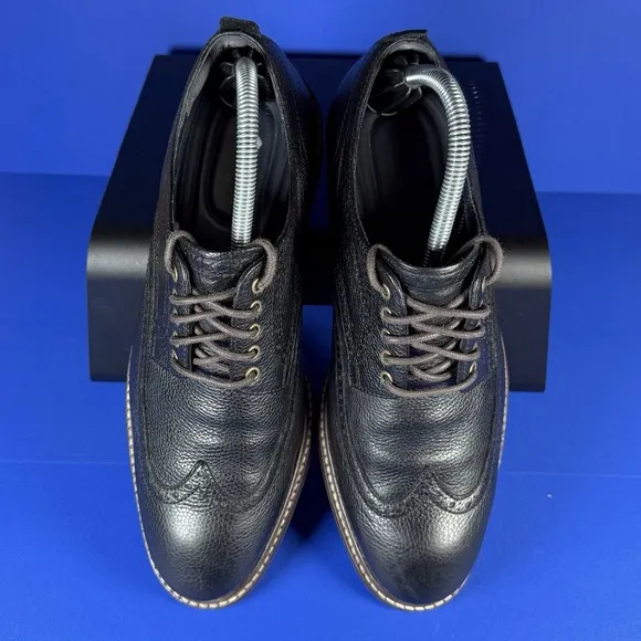 Cole Haan Oxfords Men's 8 M Black Pebbled Leather Watson Wingtip Dress Shoes
