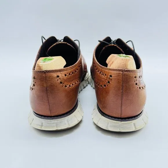 Cole Haan Oxfords Mens 9.5 Brown Leather Zerogrand Leather Wingtip Shoes