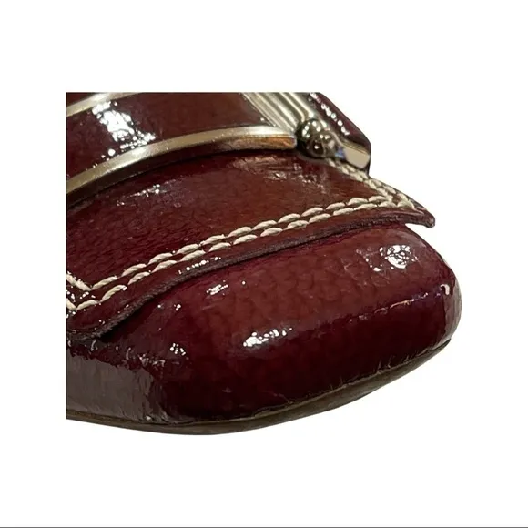 Cole Haan Red Patent Leather Square Toe Heels - EUC