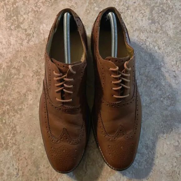 Cole Haan Shoes Men 9 M Chestnut Brown Air Wingtip Oxfords Cambridge