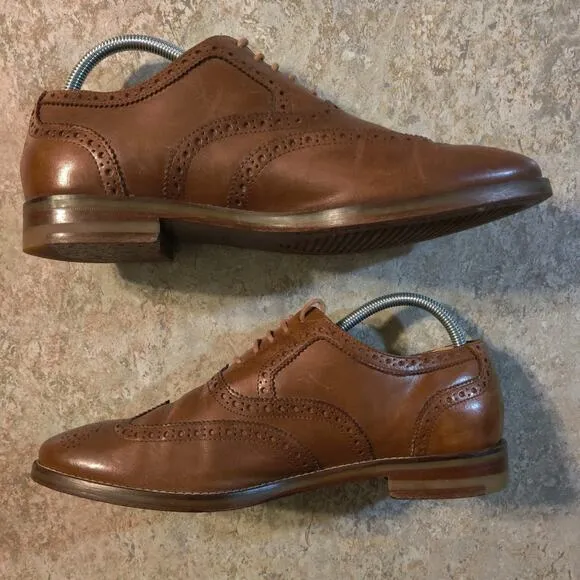 Cole Haan Shoes Men 9 M Chestnut Brown Air Wingtip Oxfords Cambridge