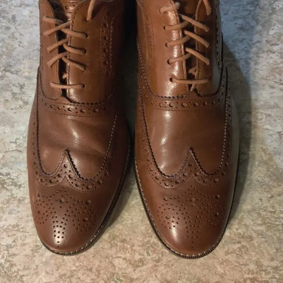 Cole Haan Shoes Men 9 M Chestnut Brown Air Wingtip Oxfords Cambridge
