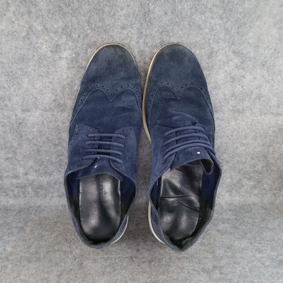 Cole Haan Shoes Mens 13 Oxfords Wingtip Lunargrand Leather Classic Blue Fashion