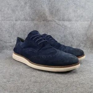 Cole Haan Shoes Mens 13 Oxfords Wingtip Lunargrand Leather Classic Blue Fashion