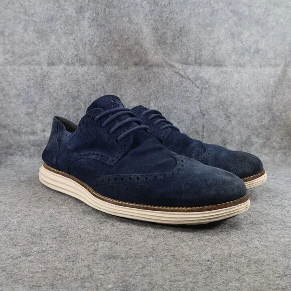 Cole Haan Shoes Mens 13 Oxfords Wingtip Lunargrand Leather Classic Blue Fashion
