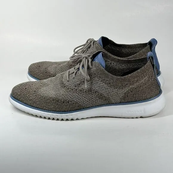 Cole Haan Shoes Mens Size 9.5 2.ZeroGrand Stitchlite Grey Wingtip Oxfords C26927