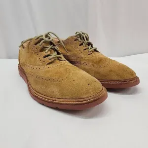 COLE HAAN Size 12 Christy Wedge Gilley Oxfords Wingtip Beige Vibram Suede Men's