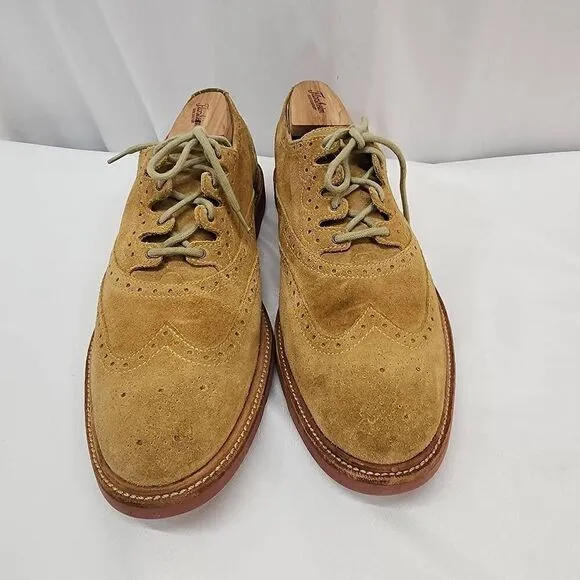 COLE HAAN Size 12 Christy Wedge Gilley Oxfords Wingtip Beige Vibram Suede Men's