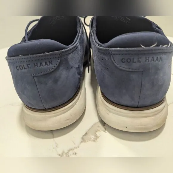 Cole Haan Sued leather Men's Navy Sneakers ZERØGRAND Laser Wingtip Oxfords 13M