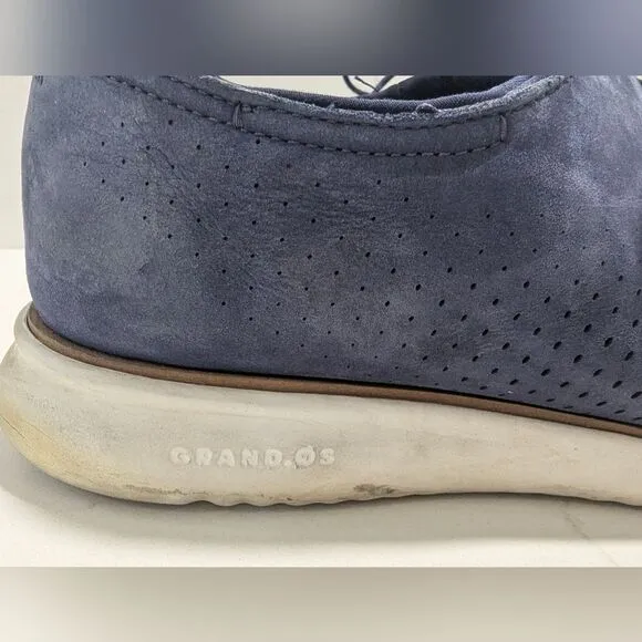 Cole Haan Sued leather Men's Navy Sneakers ZERØGRAND Laser Wingtip Oxfords 13M