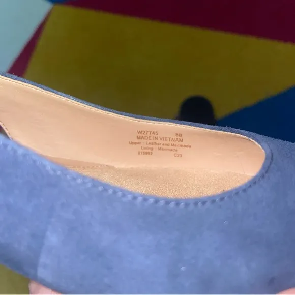 Cole Haan The Go-To Slingback Pump 2in Block Heels in Blue Suede Size 8