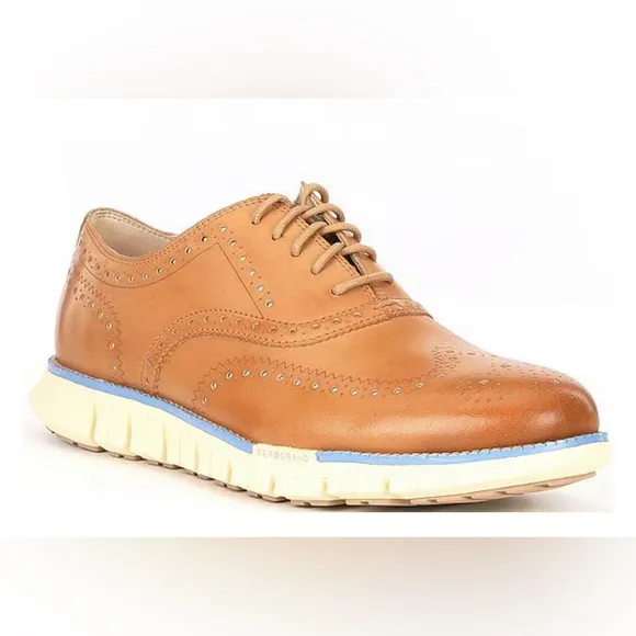 Cole Haan, the Mens' ZERØGRAND Remastered Wingtip Leather Oxford Size 7W
