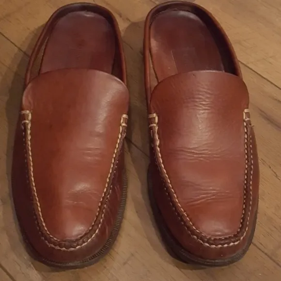 Cole Haan Vintage Brown Vachetta Leather Mules