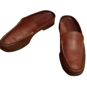 Cole Haan Vintage Brown Vachetta Leather Mules