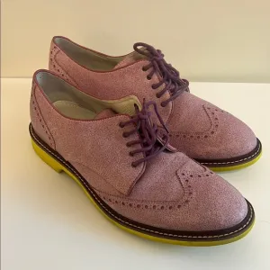 Cole Haan Wingtip Light Purple Oxfords Neon Soles, Men’s Size 9.5