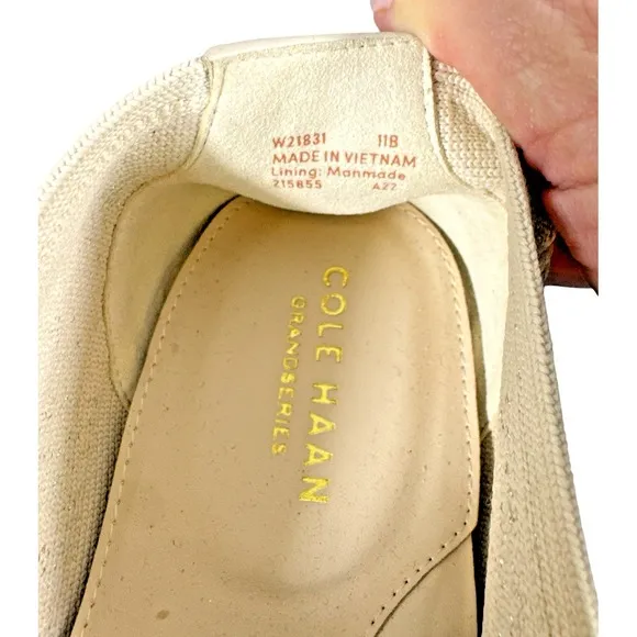 Cole Haan Women's Modern Classics Stitchlite Knit Loafer – Cement/Gold, Size 11B