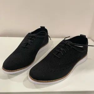 Cole Haan Women's OriginalGrand Stitchlite Black Wingtip Knit Oxford Shoes 8