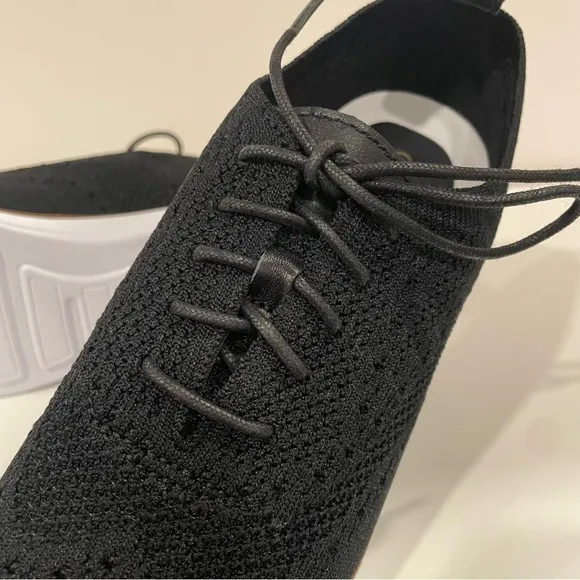 Cole Haan Women's OriginalGrand Stitchlite Black Wingtip Knit Oxford Shoes 8