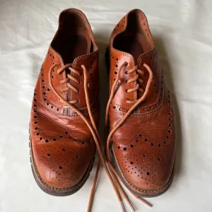 Cole Haan ZERØGRAND Leather Wingtip Brogue Oxfords in Cognac Men's 9