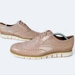 Cole Haan Zero grand Leather Oxford Wing Tips Size 10.5 light tan / taupe