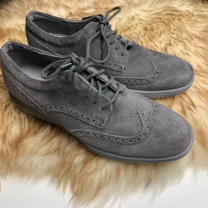 Cole Haan Zero Grand OS Wingtip Oxfords Sneakers Gray Suede Lace Up Size 7 1/2