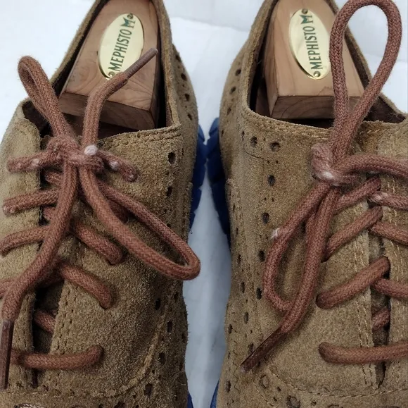 Cole Haan ZeroGrand Bourbon Brown Suede Leather Wingtip Dress Oxfords Size 10.5M