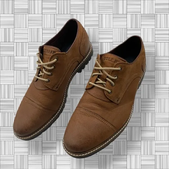 Cole Haan Zerogrand C30635 Brown Leather Cap Toe Oxfords Lace Up Shoes Size 10.5