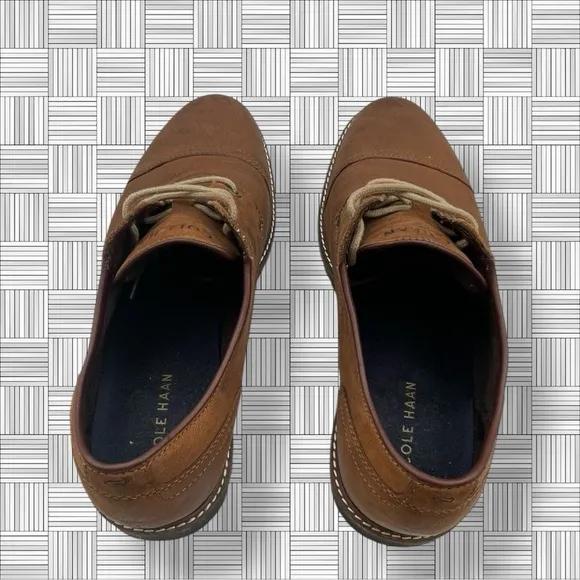 Cole Haan Zerogrand C30635 Brown Leather Cap Toe Oxfords Lace Up Shoes Size 10.5