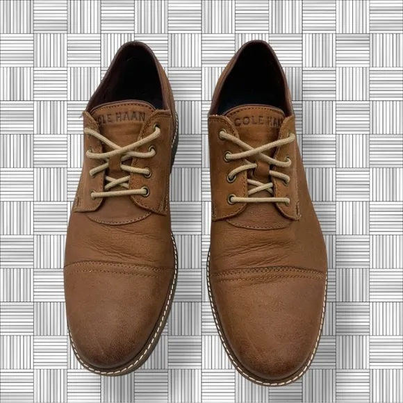 Cole Haan Zerogrand C30635 Brown Leather Cap Toe Oxfords Lace Up Shoes Size 10.5
