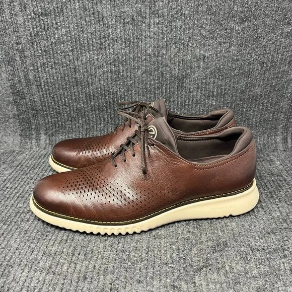 Cole Haan Zerogrand Lined Laser Wingtip Oxfords Brown Leather Mens 11 M C33816