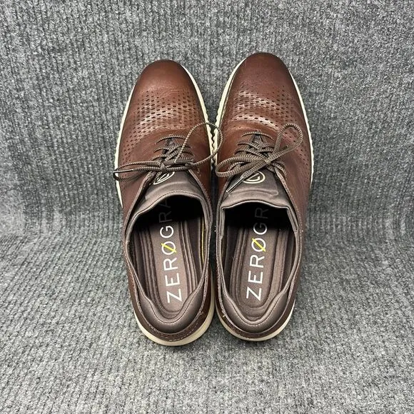 Cole Haan Zerogrand Lined Laser Wingtip Oxfords Brown Leather Mens 11 M C33816