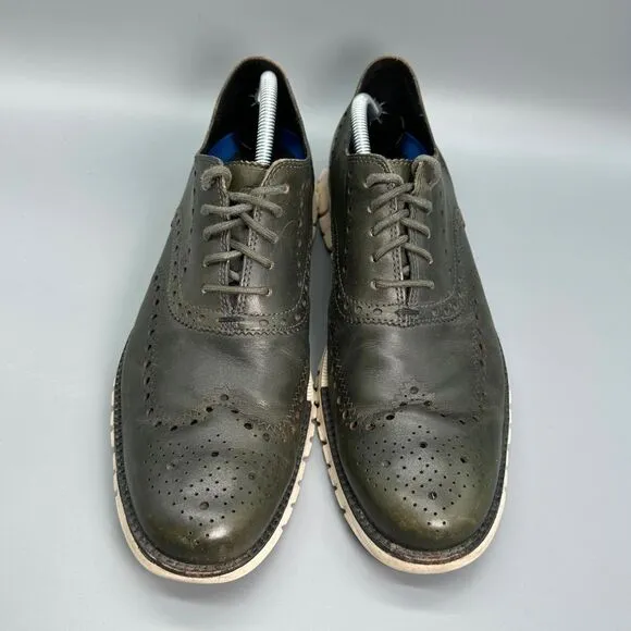 Cole Haan Zerogrand Mens 11 Wingtip Oxfords Shoes Olive Green C20060 Sneakers
