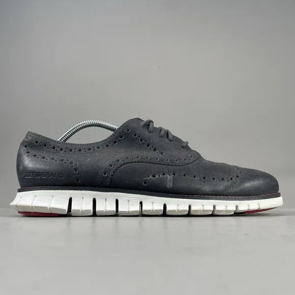 Cole Haan Zerogrand Men’s Size 10 M Wingtip Oxfords Gray Casual Dress Shoes EUC