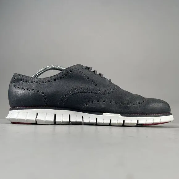 Cole Haan Zerogrand Men’s Size 10 M Wingtip Oxfords Gray Casual Dress Shoes EUC